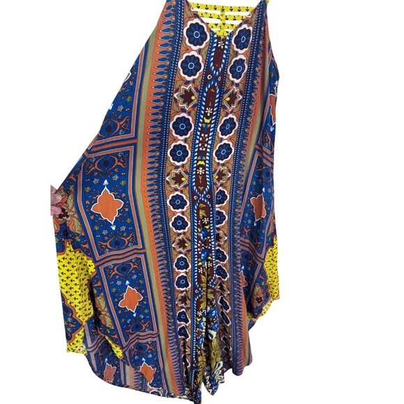 MSK romper boho chic hippy size L drapey geometric grunge - Picture 3 of 7